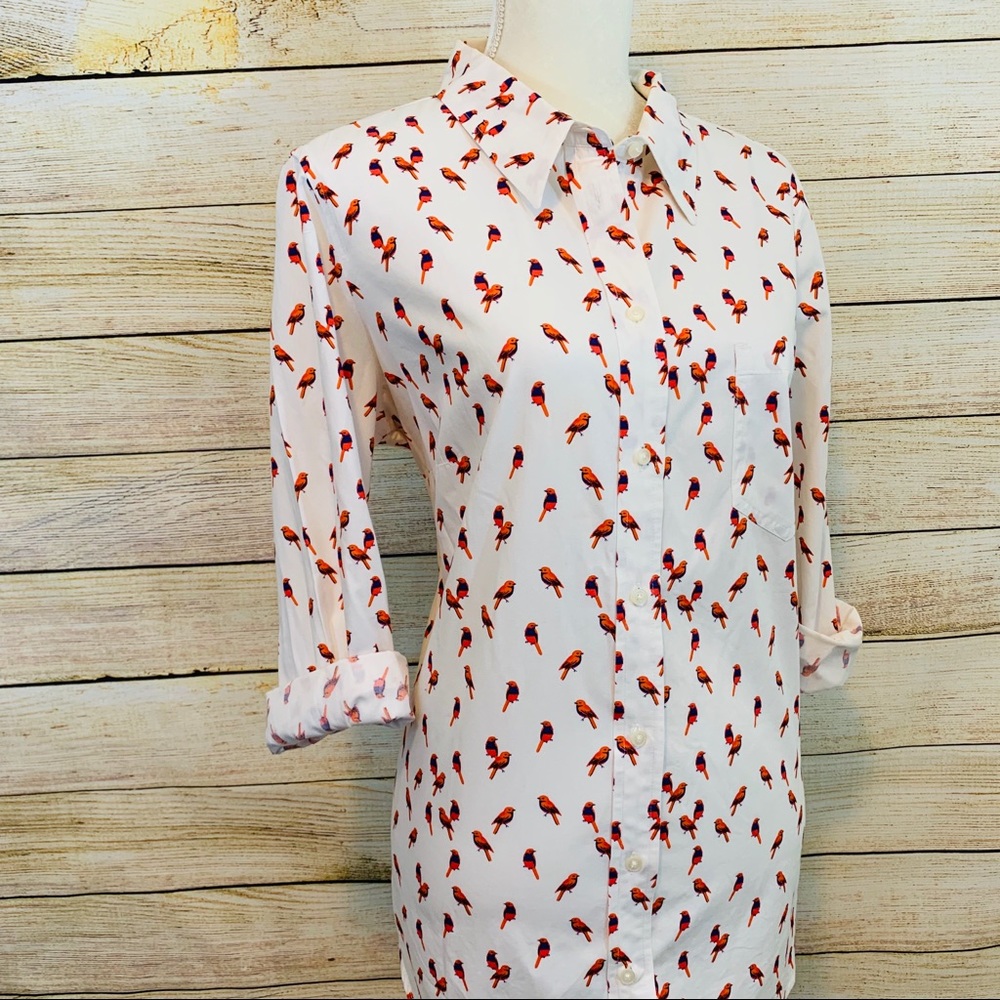 Gap Red Bird Button Down Shirt